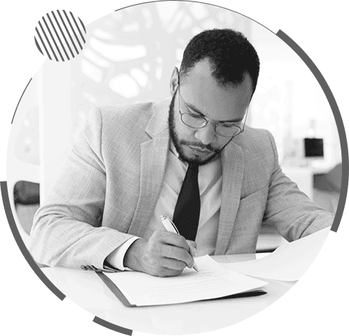 Professional trader at desk